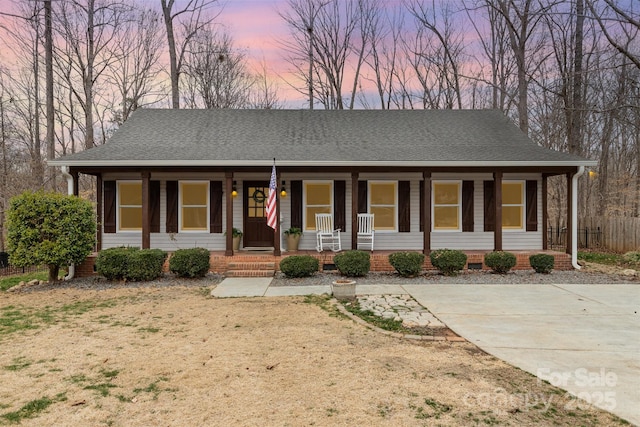 view of front of house with covered porch