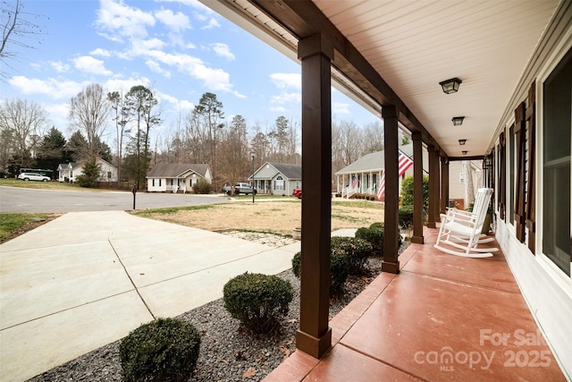 view of patio featuring covered porch