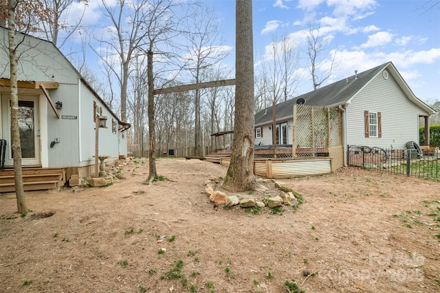 view of yard featuring a deck