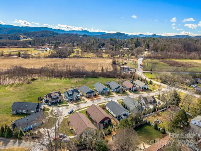 bird's eye view featuring a mountain view