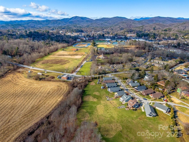 aerial view featuring a mountain view