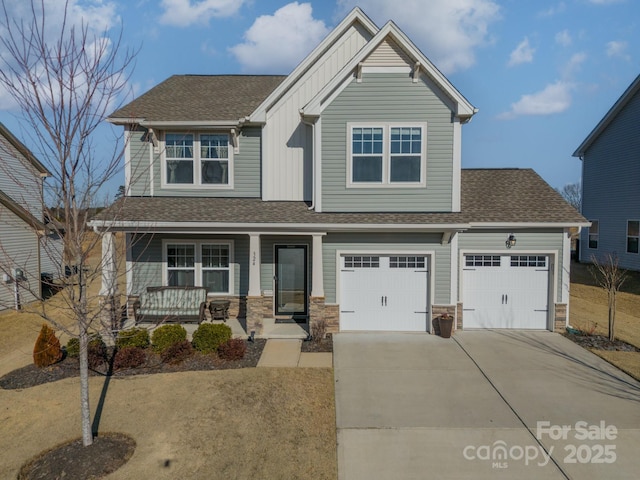 craftsman-style house with covered porch