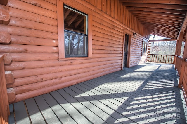 deck featuring a porch