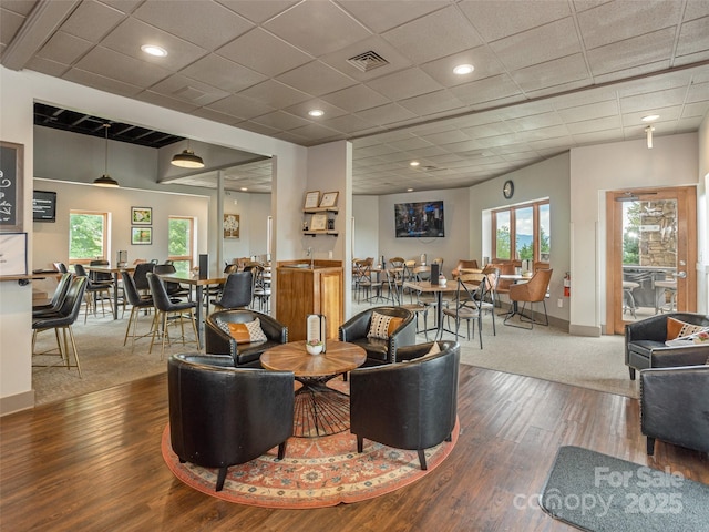 living room featuring hardwood / wood-style floors