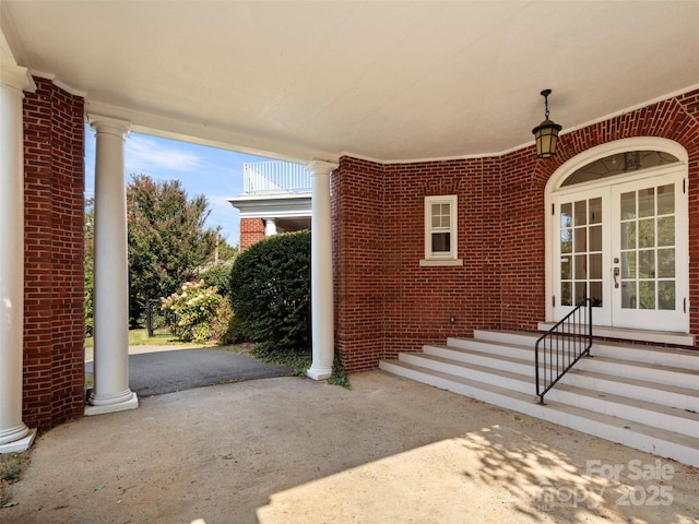 view of patio / terrace featuring french doors