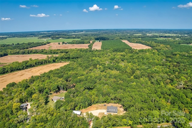 aerial view featuring a rural view