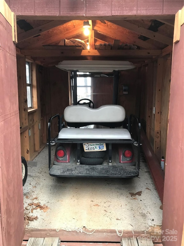 view of garage