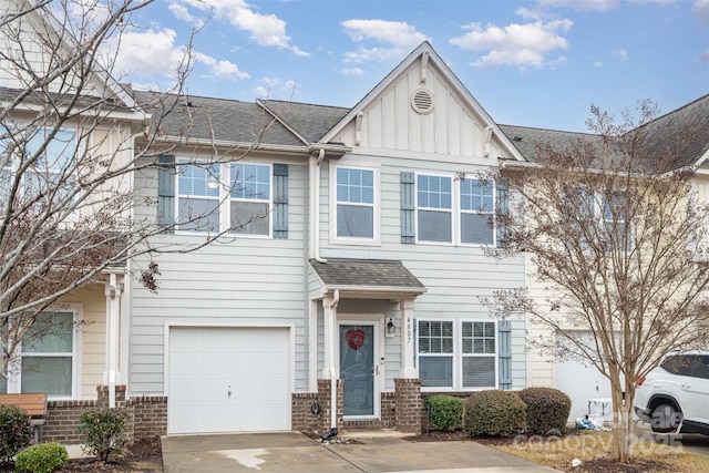 view of property with a garage