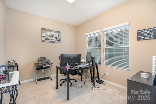 view of carpeted office