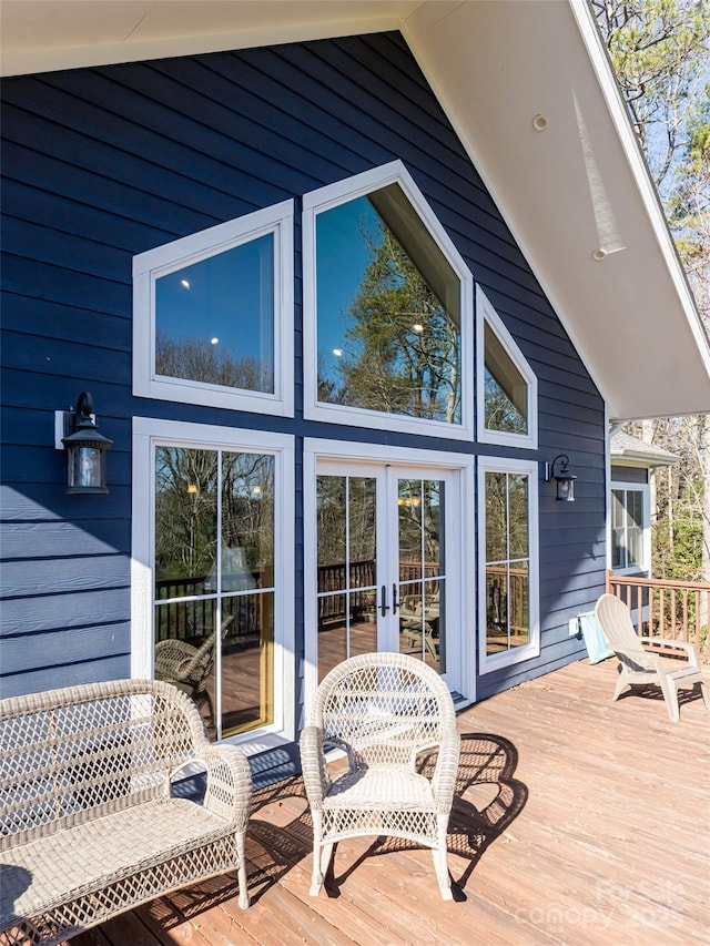 deck with french doors