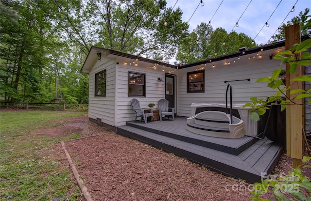 6 Candor Dr, Fletcher, NC 28732 - rear view of house with fence and a wooden deck