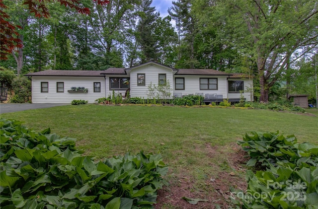 6 Candor Dr, Fletcher, NC 28732 - view of front of property featuring a front yard and view of wooded area