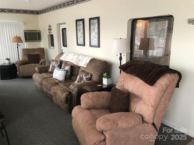 135/137 Indian Harbor Trl Unit E16/17, Mount Gilead, NC 27306 - living room featuring carpet and a wall unit AC
