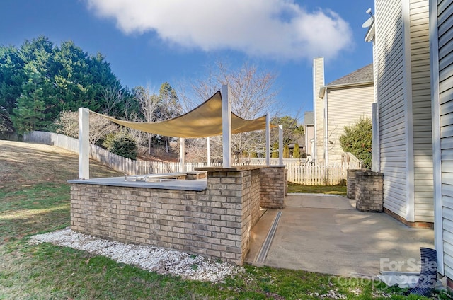 view of patio / terrace featuring exterior kitchen