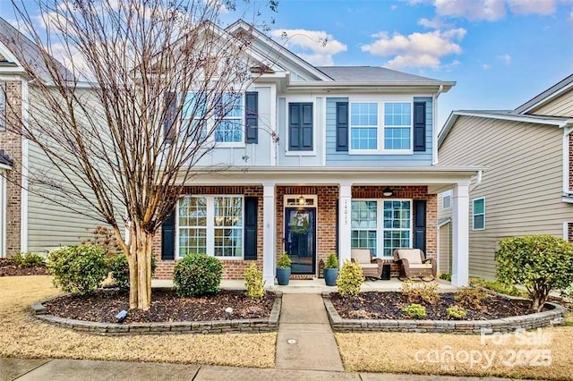 view of front of property with covered porch