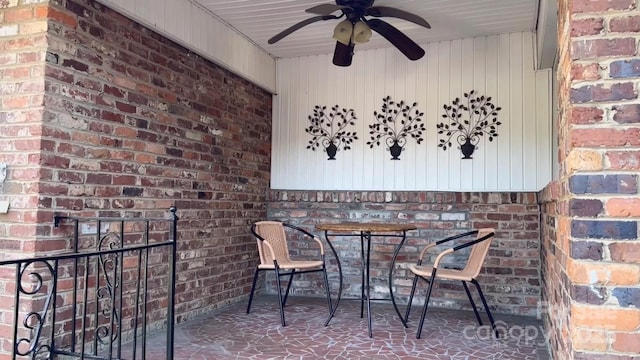 view of patio / terrace with ceiling fan