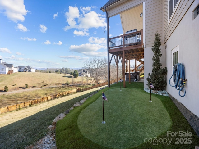 view of yard featuring a deck