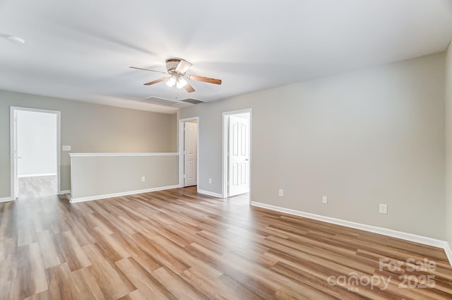 unfurnished room featuring light wood-type flooring