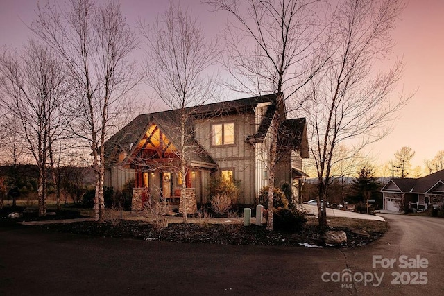 view of front of home with a garage