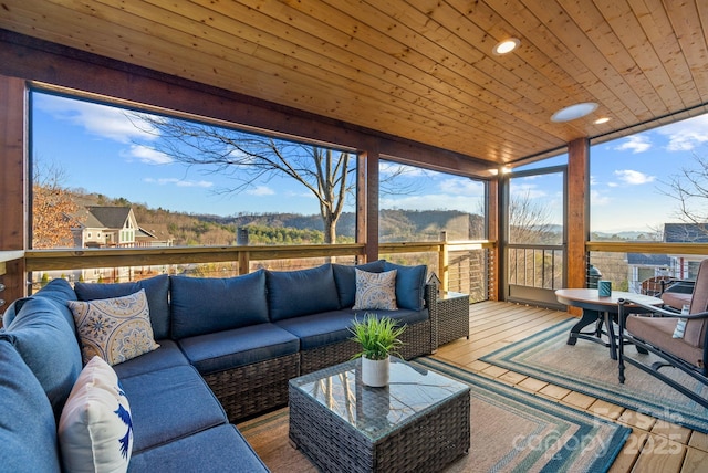 deck with an outdoor living space