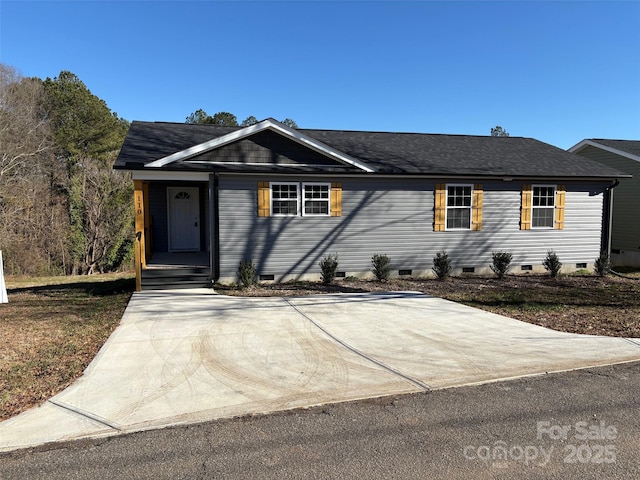 view of single story home