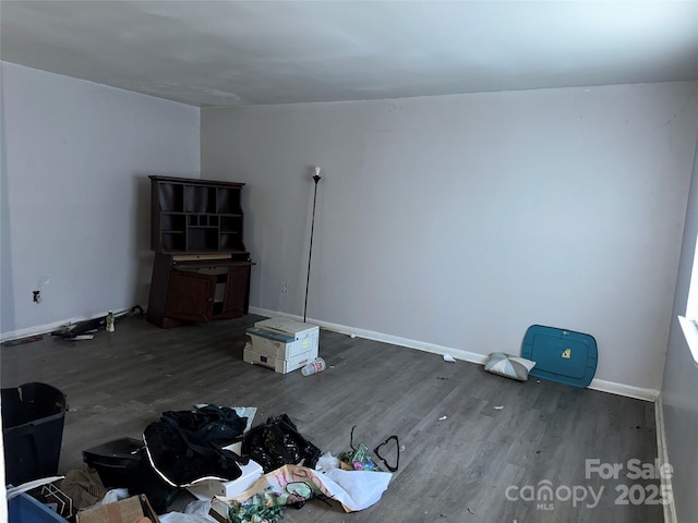 empty room featuring dark hardwood / wood-style floors