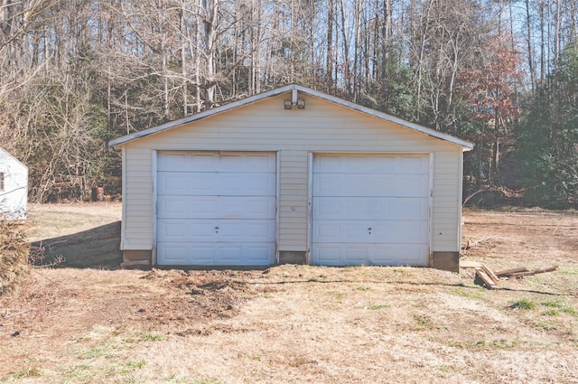 view of garage