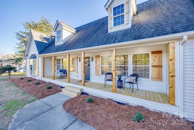 exterior space featuring covered porch