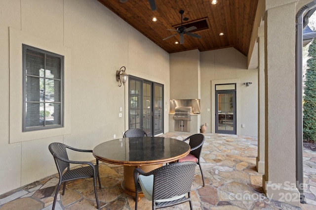 view of patio / terrace featuring ceiling fan