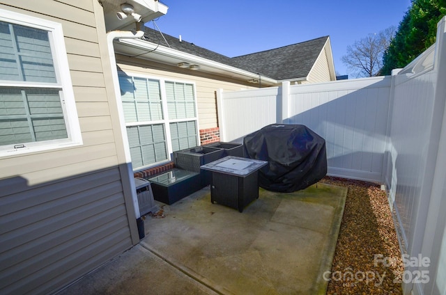 view of patio featuring area for grilling