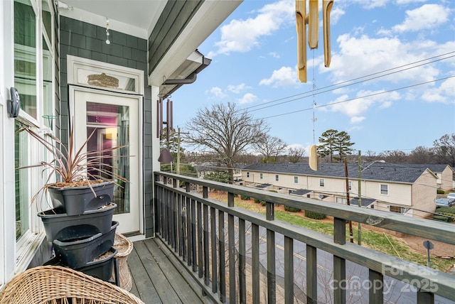 balcony with a residential view