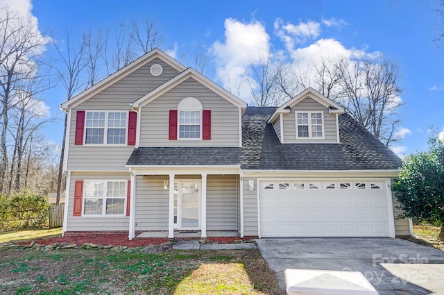 view of front property featuring a garage