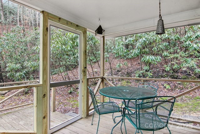 view of sunroom