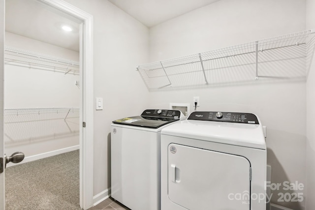 1515 Harper Landing Blvd, Stanley, NC 28164 - laundry area featuring washer and dryer and carpet floors