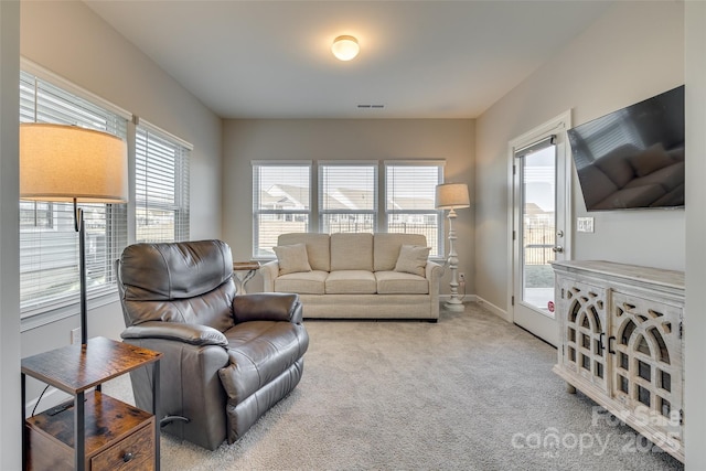 view of carpeted living room