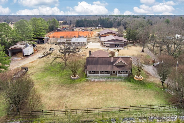 drone / aerial view with a rural view