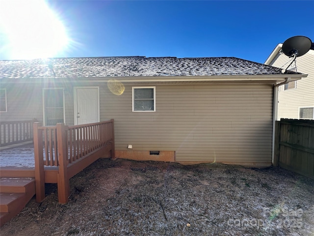 exterior space with a wooden deck