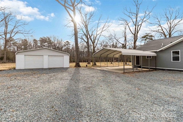 garage with a carport