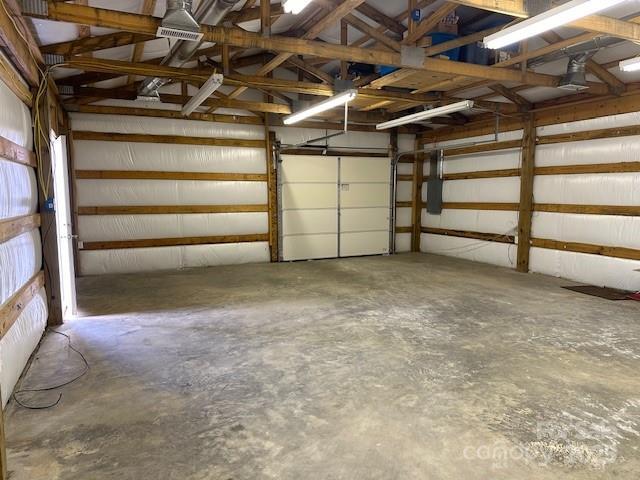 garage with electric panel