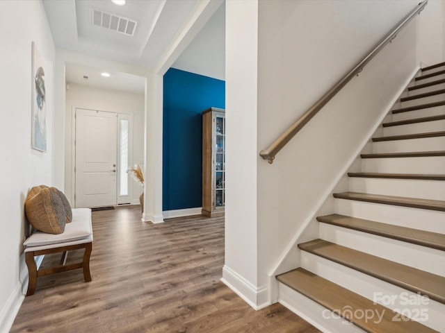 foyer featuring dark hardwood / wood-style flooring