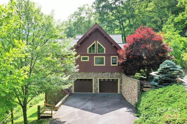 exterior space featuring a garage