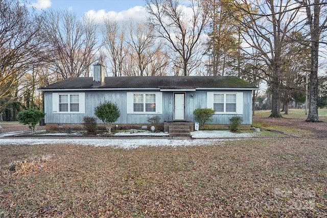 view of single story home