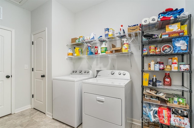 194 Tillery Ln, Mount Gilead, NC 27306 - laundry area featuring independent washer and dryer and baseboards