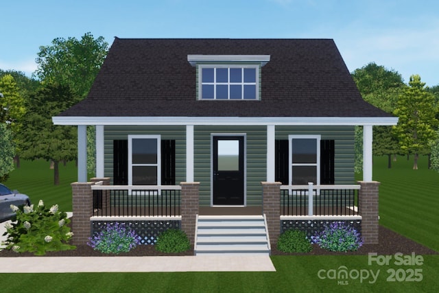 view of front of house featuring a porch and a shingled roof