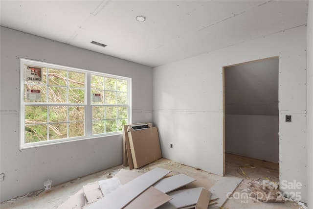 view of spare room