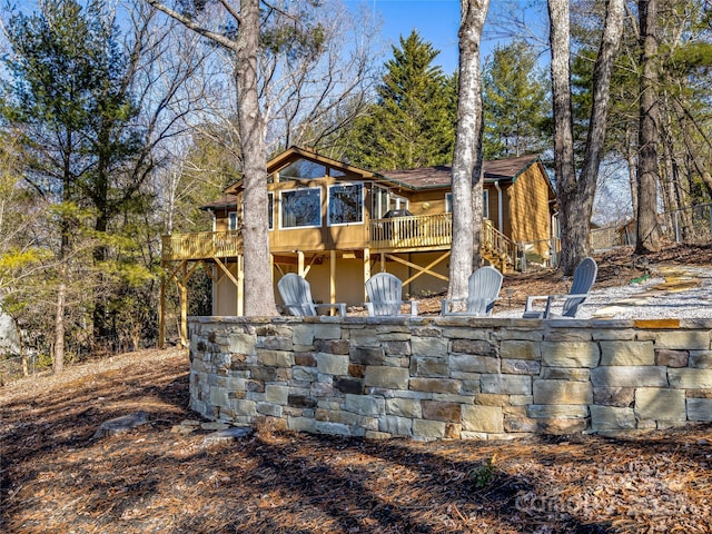 exterior space with a wooden deck