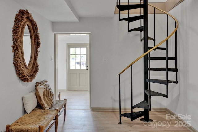 foyer entrance featuring light hardwood / wood-style floors