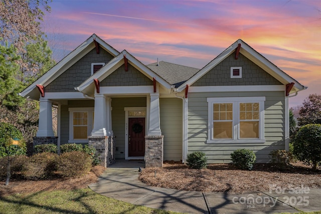 craftsman-style house with covered porch