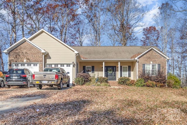 ranch-style home featuring a garage