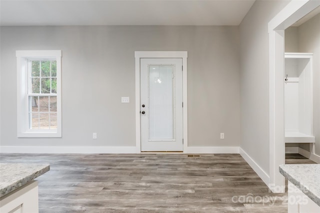 entryway featuring light hardwood / wood-style floors